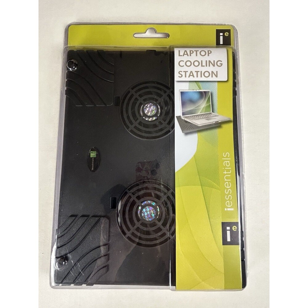 iessentials Laptop Cooling Station Sealed IE-LCS1 Quiet 2 Fans USB Powered NOS